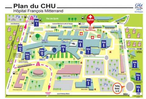 Plan du CHU Dijon Bourgogne
